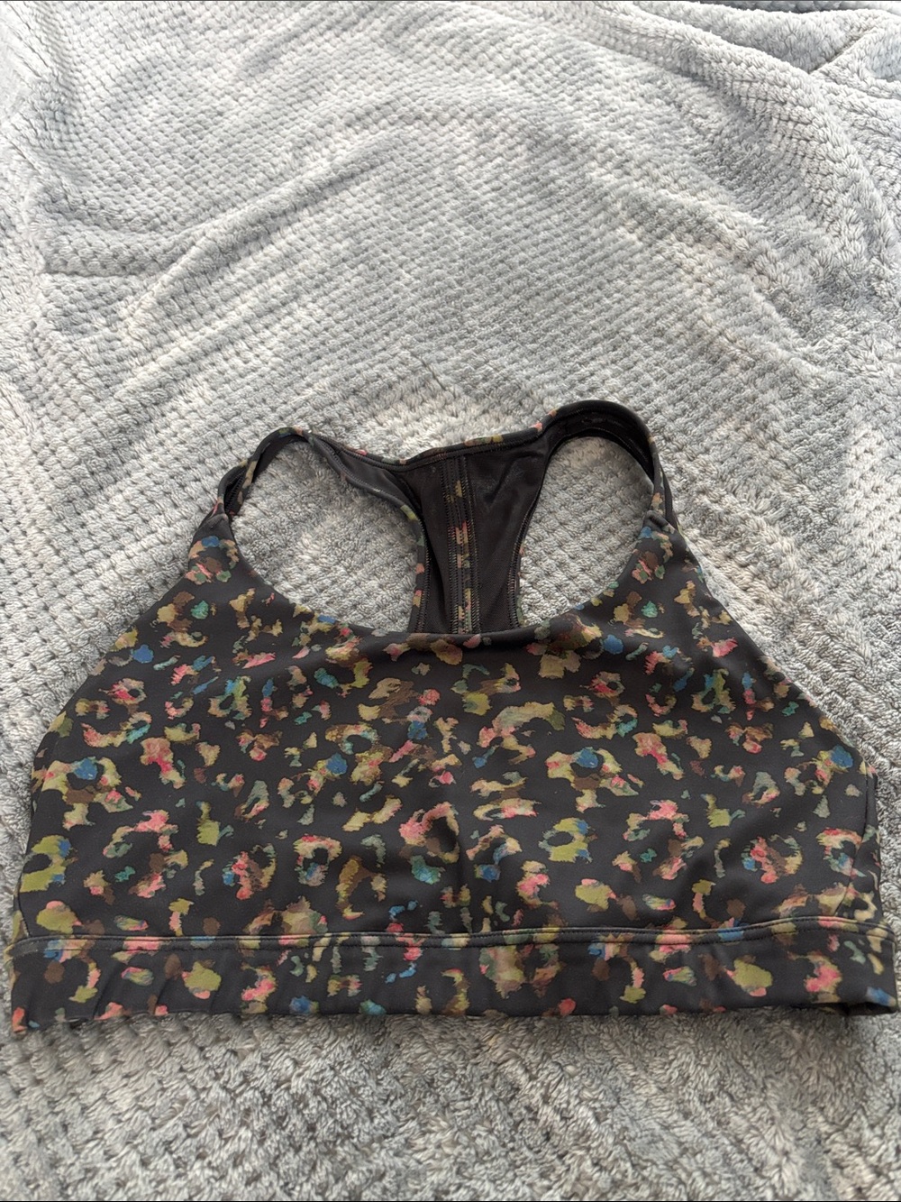 Athleta Multicolor Leopard-Print Racerback Crop Sports Bra